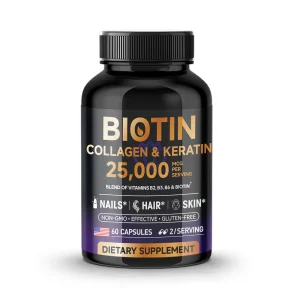 Biotin Collagen & Keratin 25000 mcg Vitamins B2, B3, B6